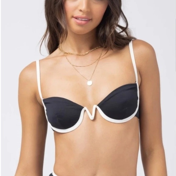 L*Space Black and White Bikini Set Modern Minimalist Swim - Picture 7 of 9